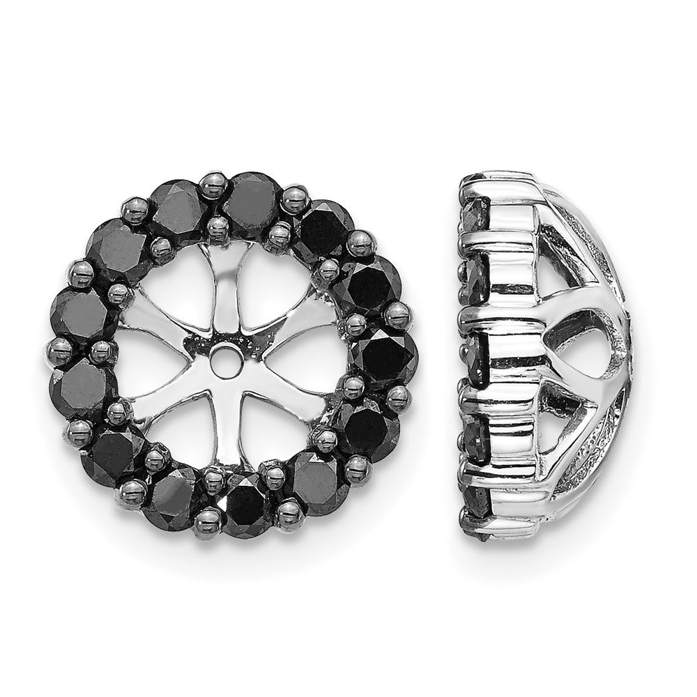 14k White Gold Black Diamond Earring Jackets