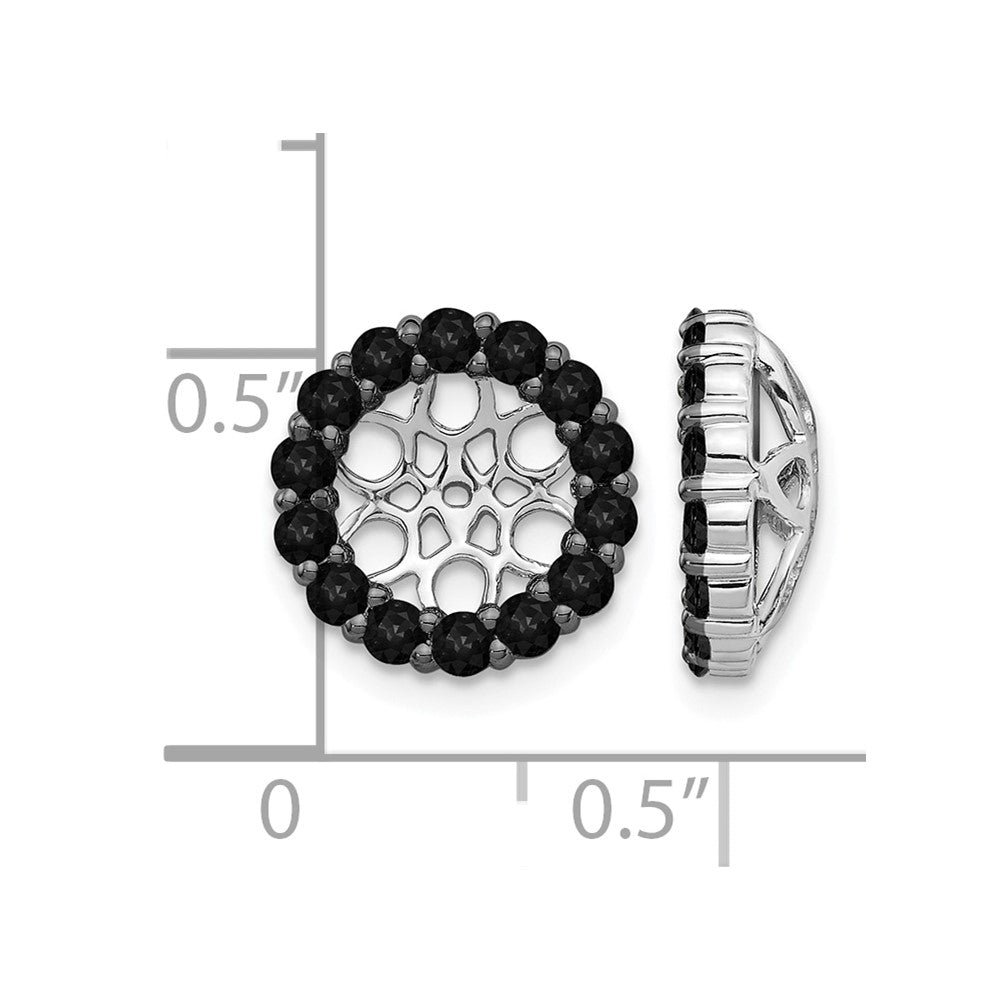 14k White Gold Black Diamond Earring Jackets