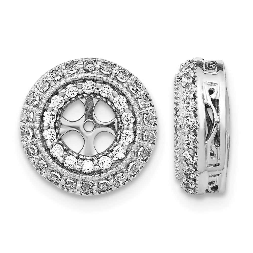 14k White Gold Fancy Diamond Earring Jackets