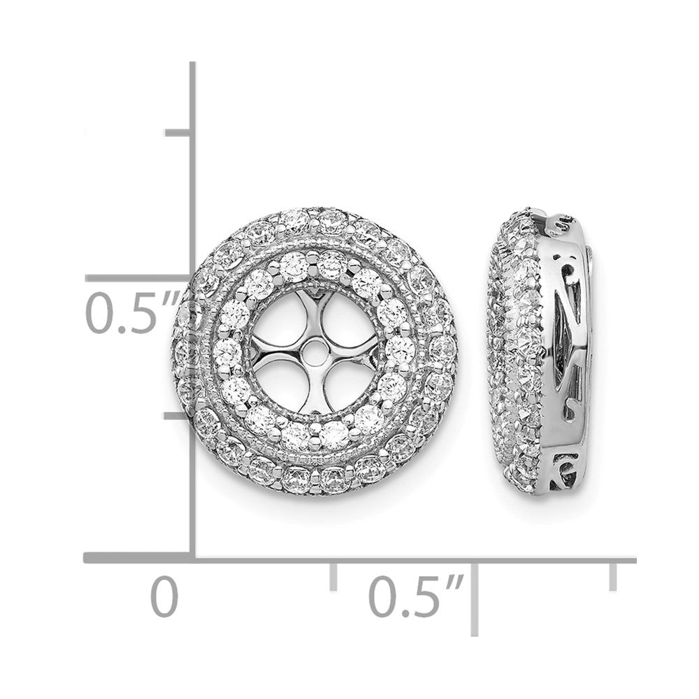 14k White Gold Fancy Diamond Earring Jackets