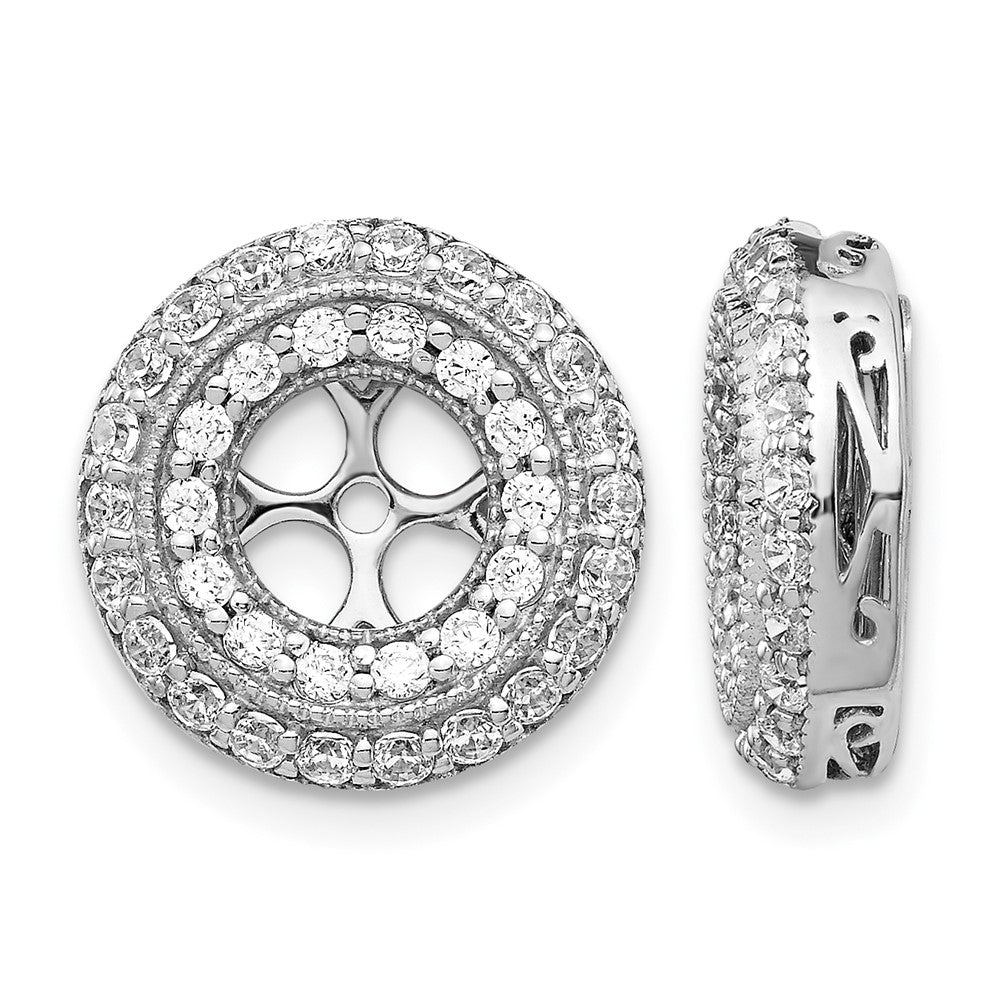 14k White Gold Fancy Diamond Earring Jackets