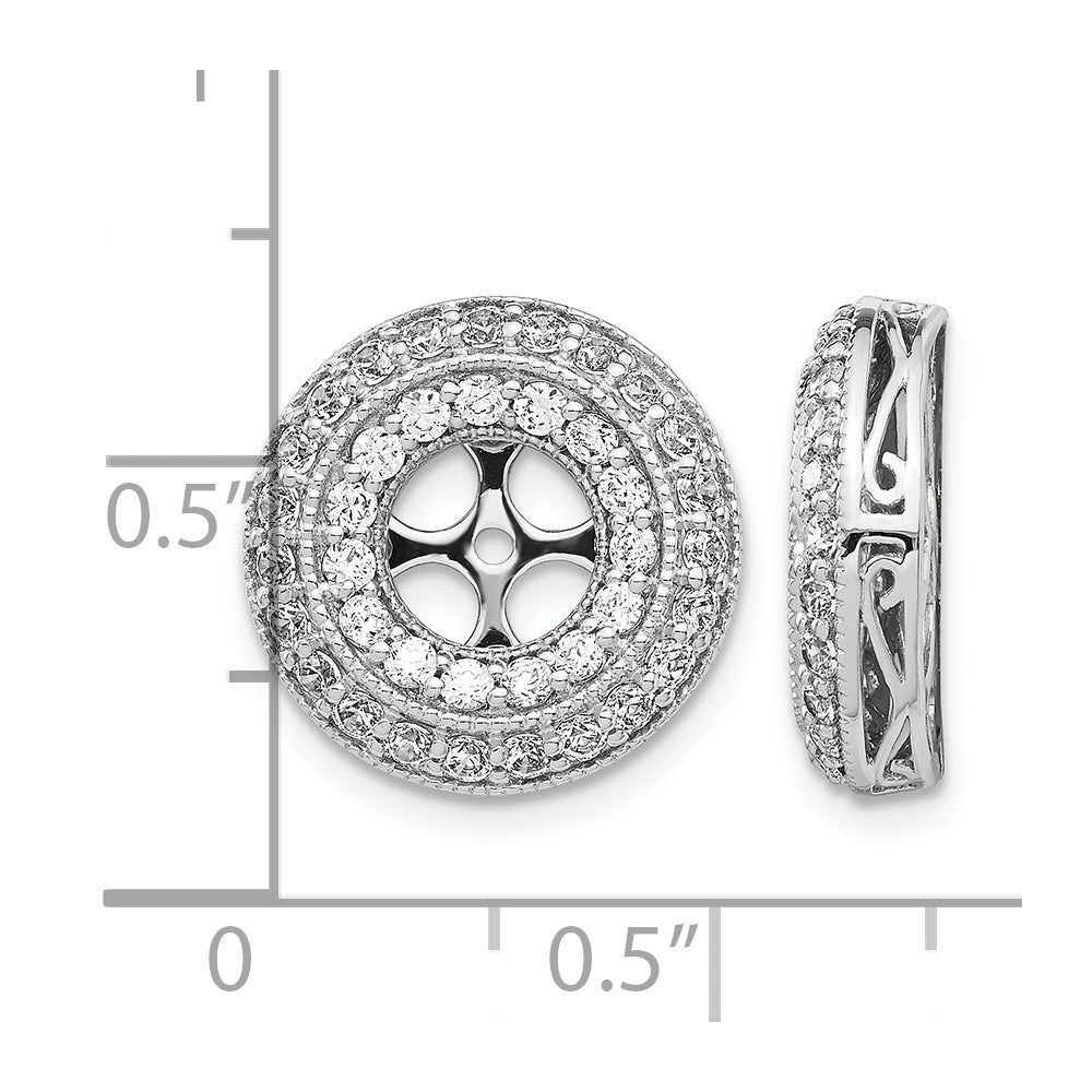 14k White Gold Fancy Diamond Earring Jackets