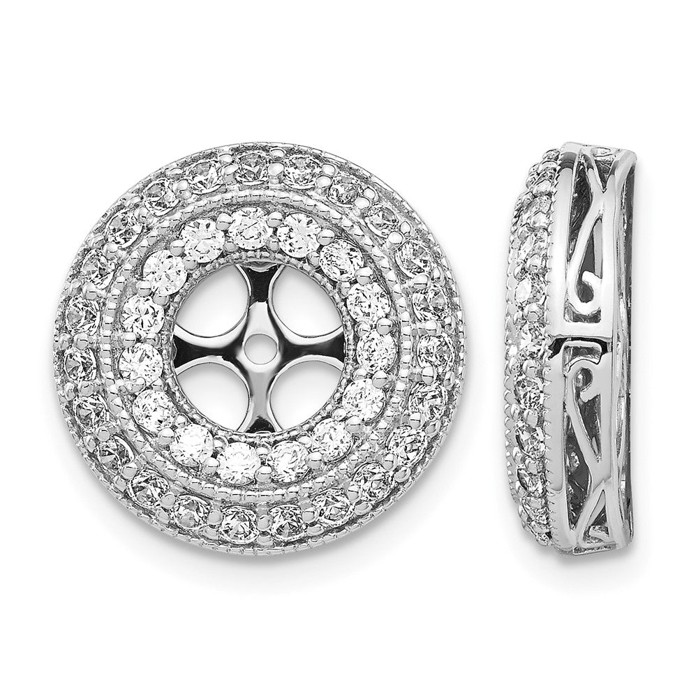 14k White Gold Fancy Diamond Earring Jackets