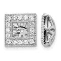 14k White Gold Diamond Square Jacket Earrings