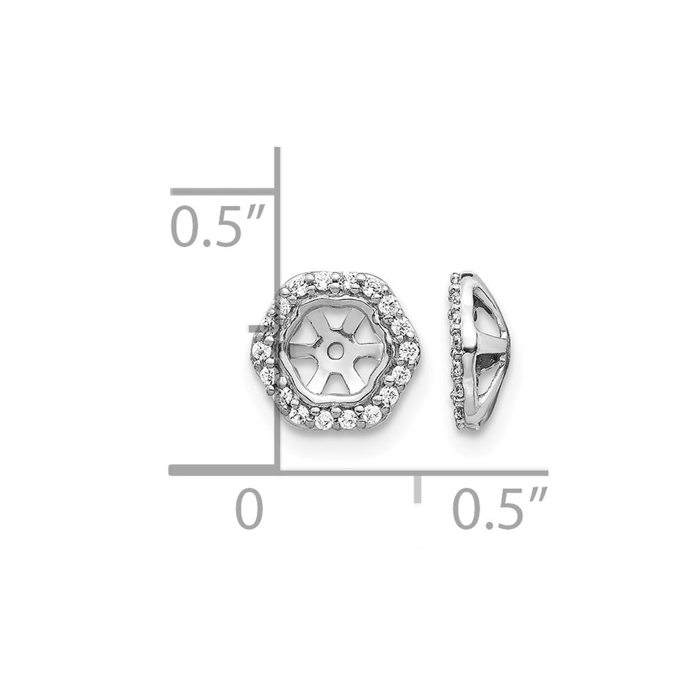 10k White Gold Hexagon Diamond Earring Jackets