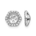 10k White Gold Hexagon Diamond Earring Jackets