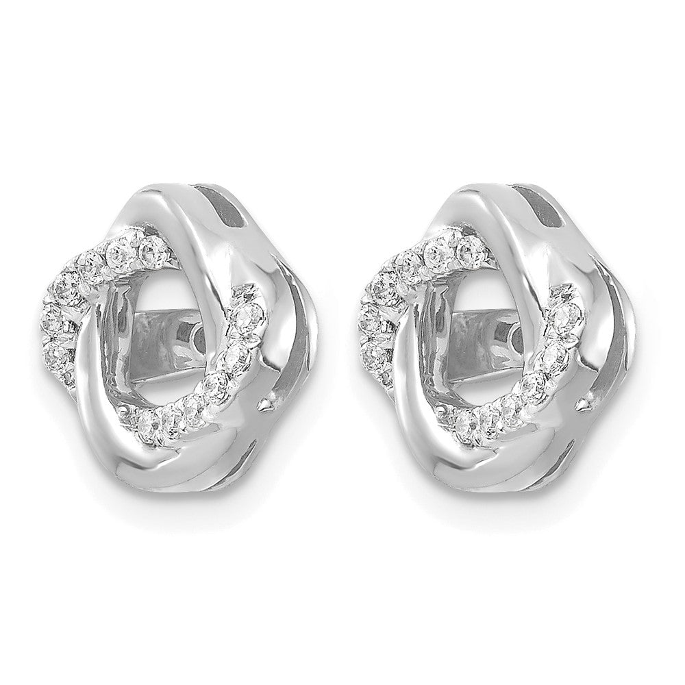 14k White Gold Diamond Jacket Earrings