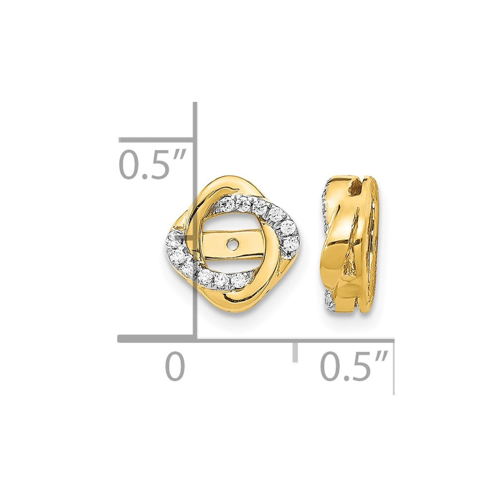14k Yellow Gold Twisted Diamond Jacket Earrings