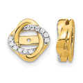 14k Yellow Gold Twisted Diamond Jacket Earrings