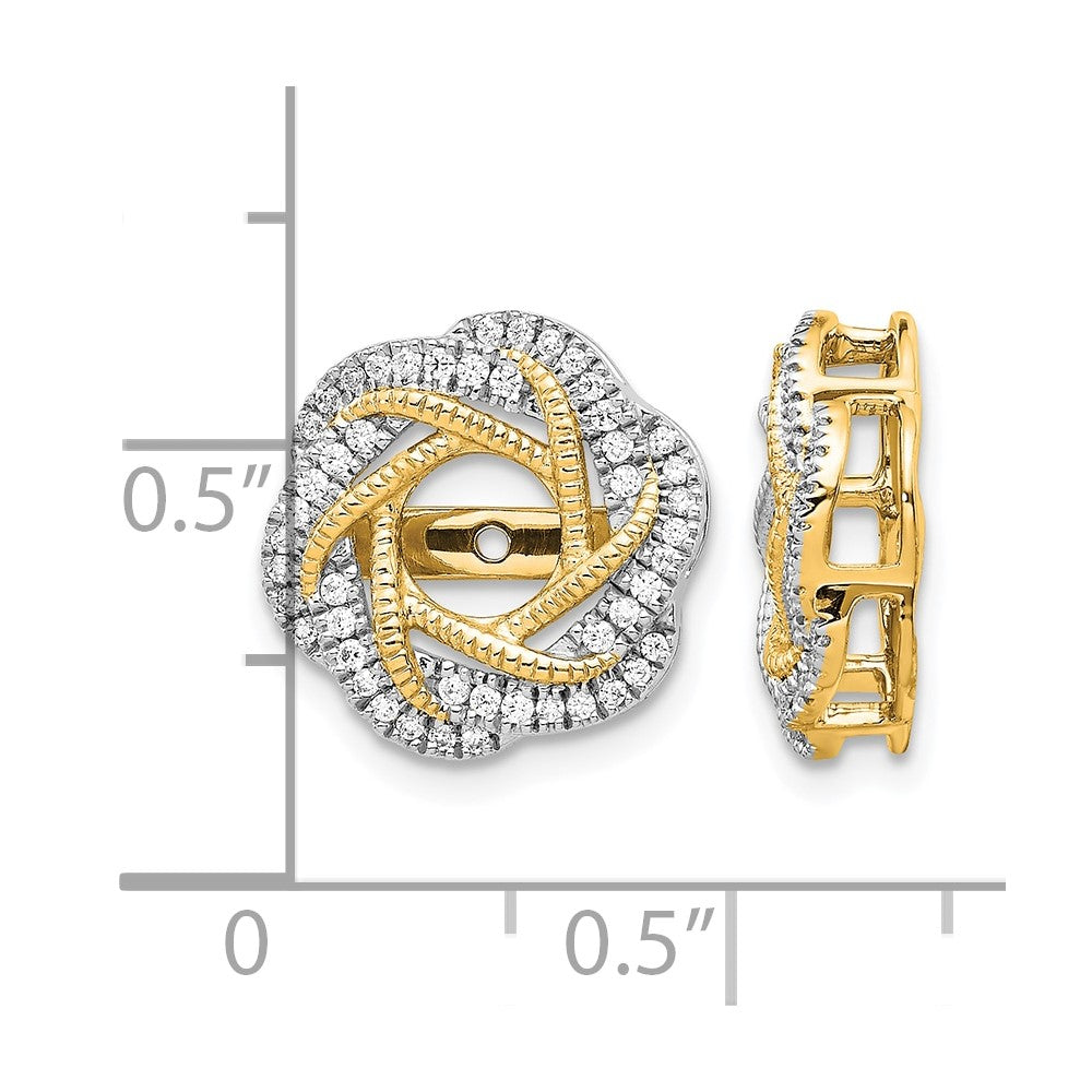 14k Yellow Gold Diamond Jacket Earrings
