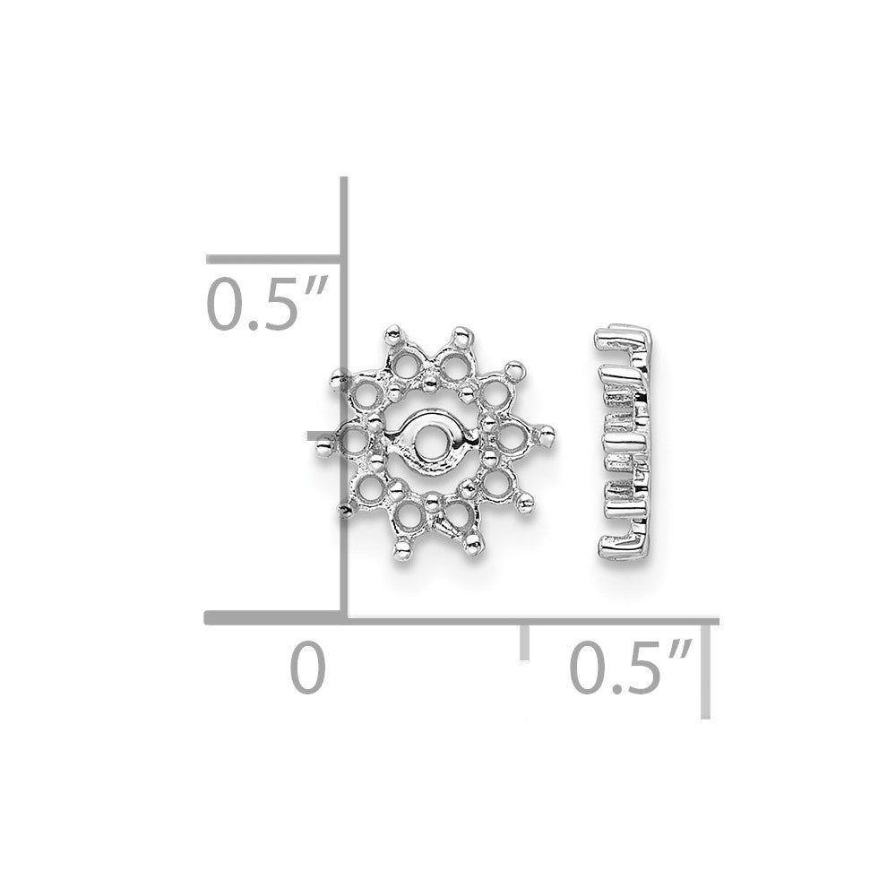 14k White Gold Fancy Diamond Earring Jacket Mountings