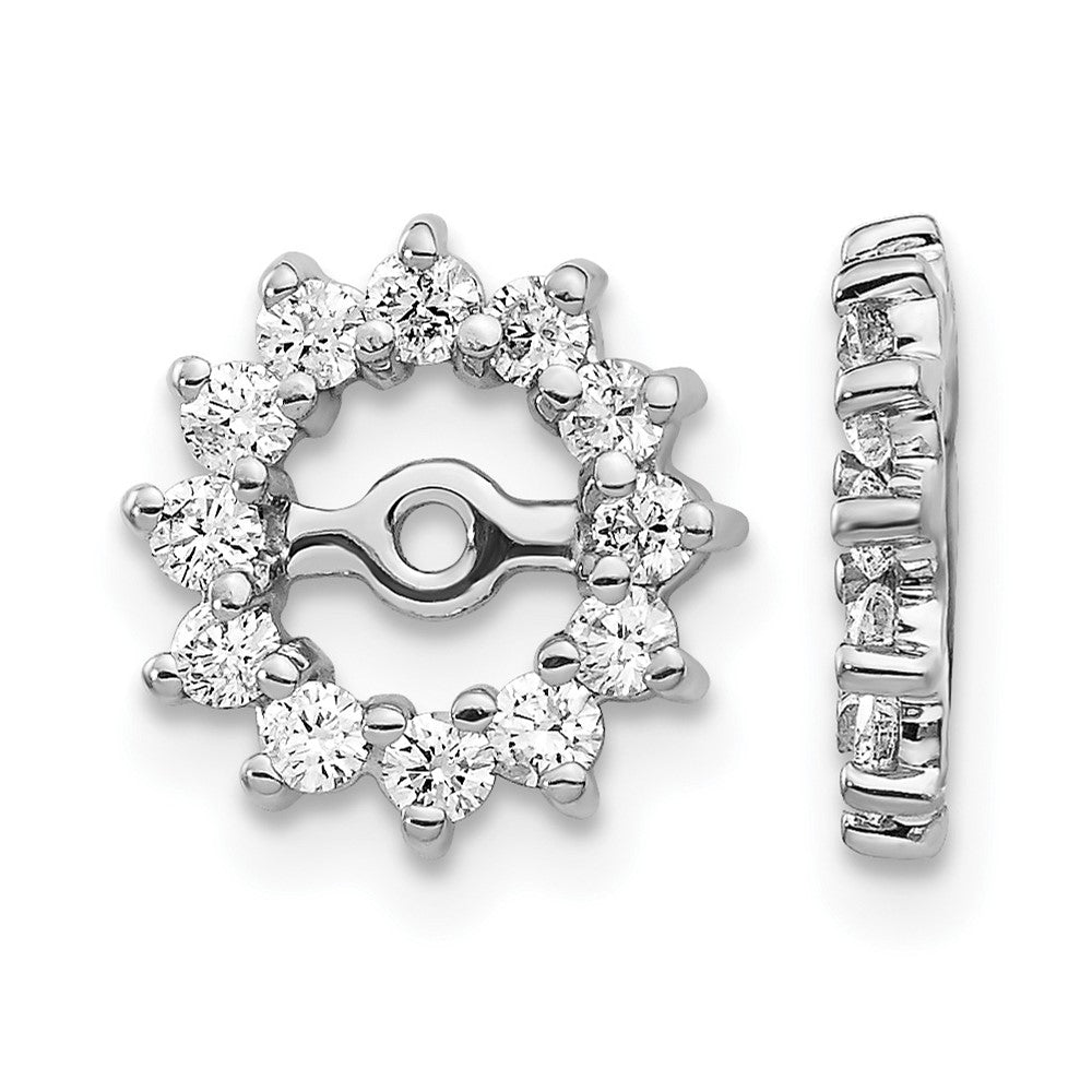 14k White Gold AA Diamond Earring Jacket