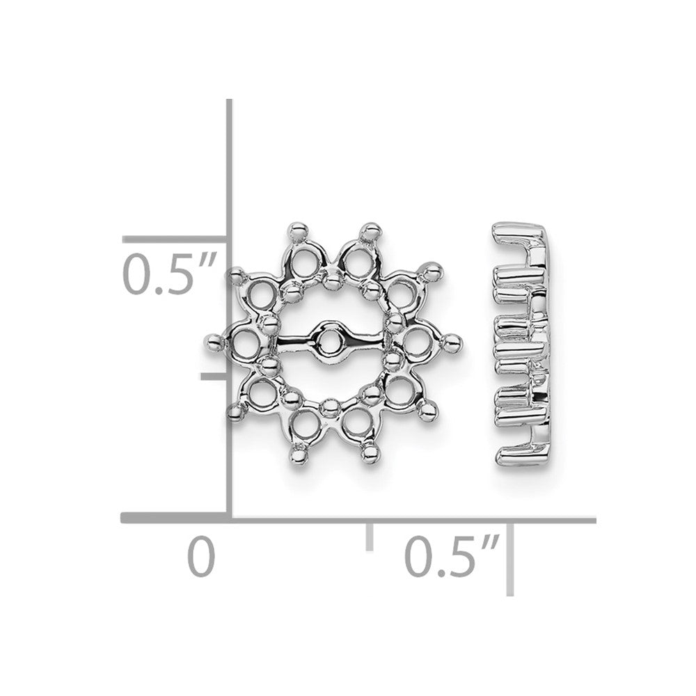 14k White Gold Fancy Diamond Earrings Jacket Mountings