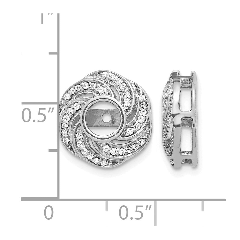 14k White Gold Swirl Diamond Jacket Earrings