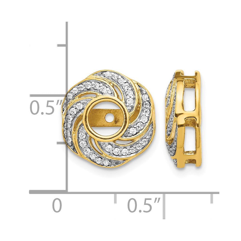 14k Yellow Gold Diamond Jacket Earrings