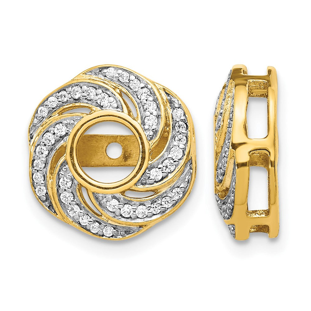 14k Yellow Gold Diamond Jacket Earrings