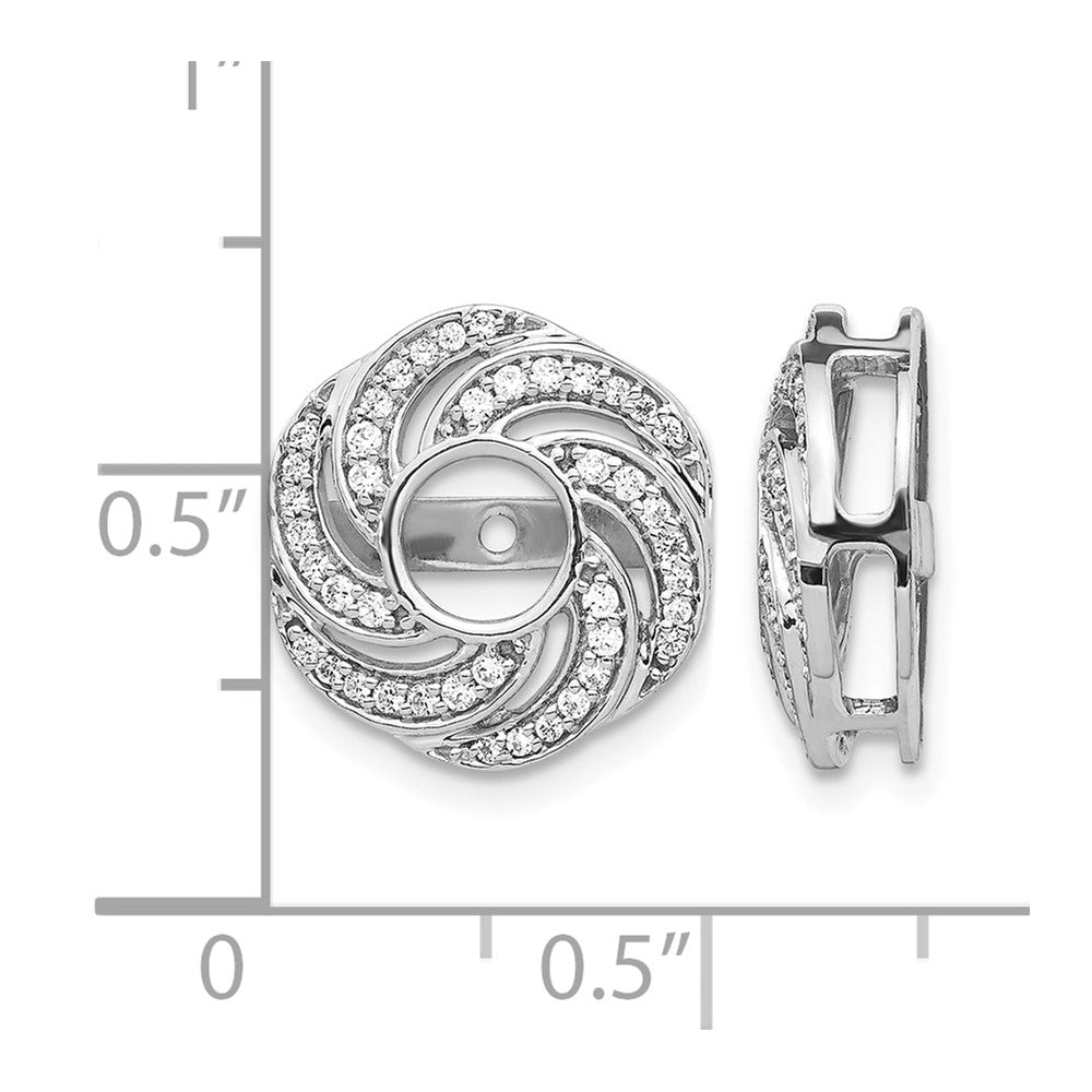 14k White Gold Swirl Diamond Jacket Earrings