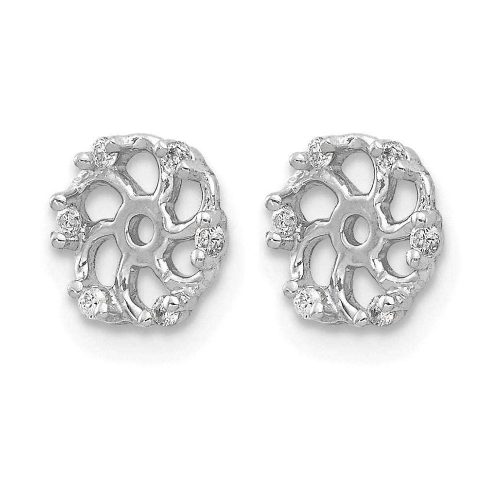 14k White Gold AA Diamond Earring Jacket