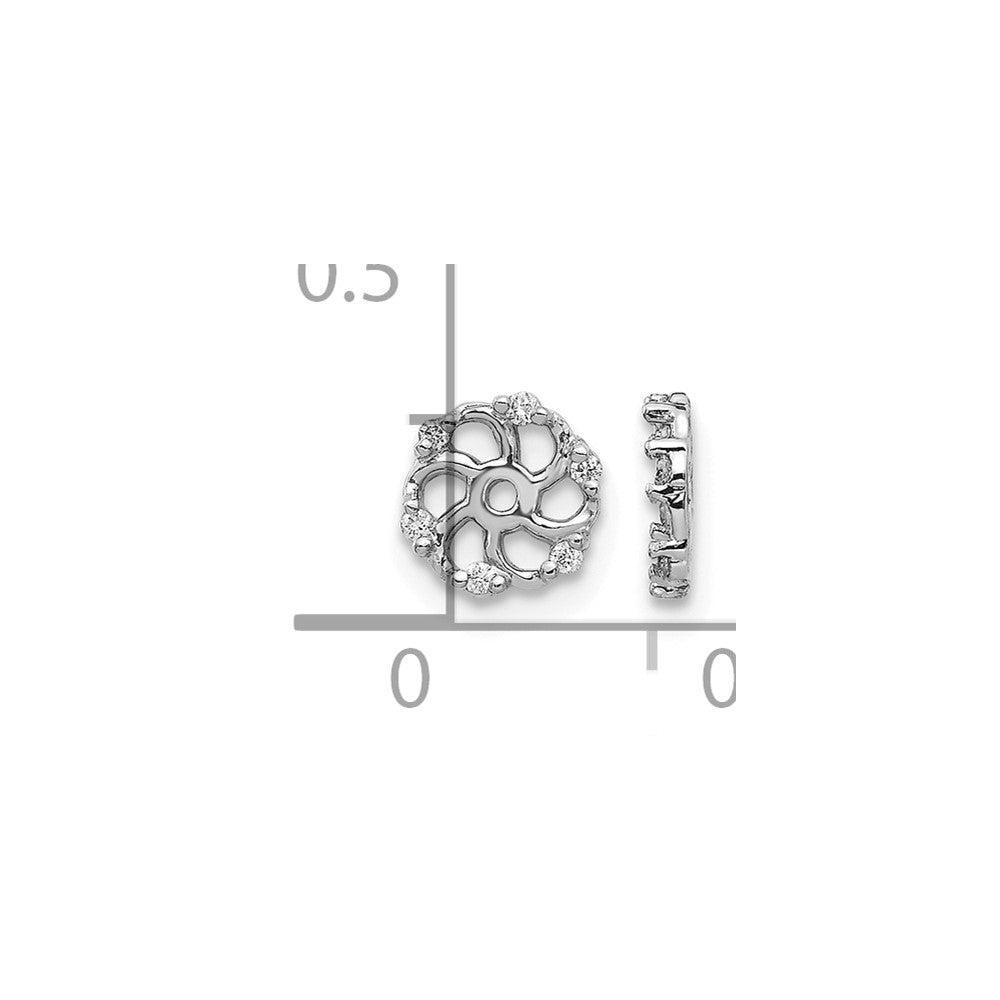 14k White Gold AA Diamond Earring Jacket