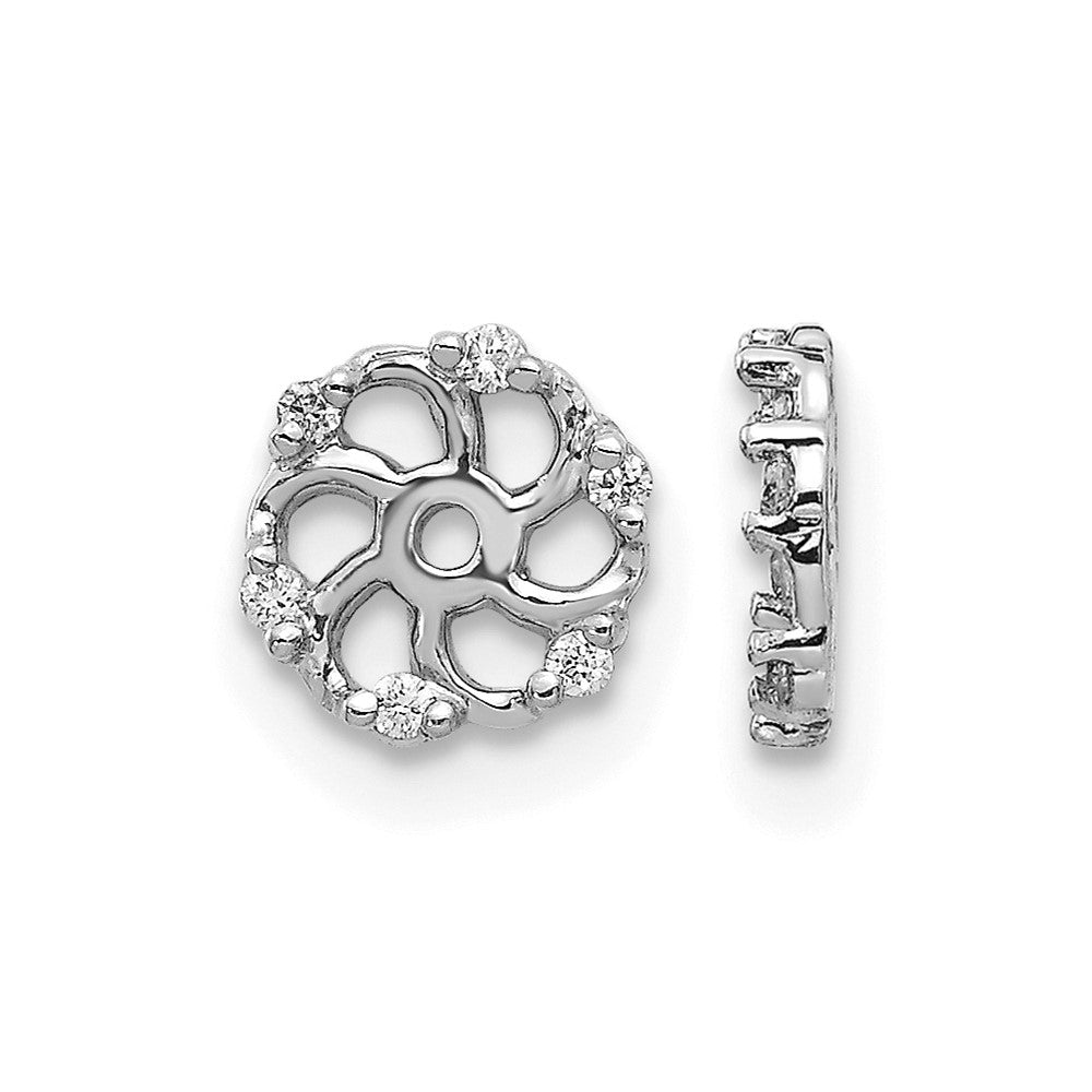 14k White Gold AA Diamond Earring Jacket