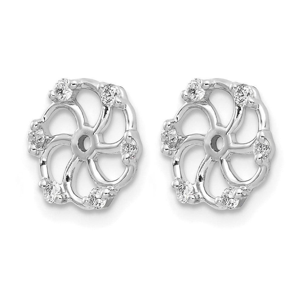 14k White Gold AA Diamond Earring Jacket