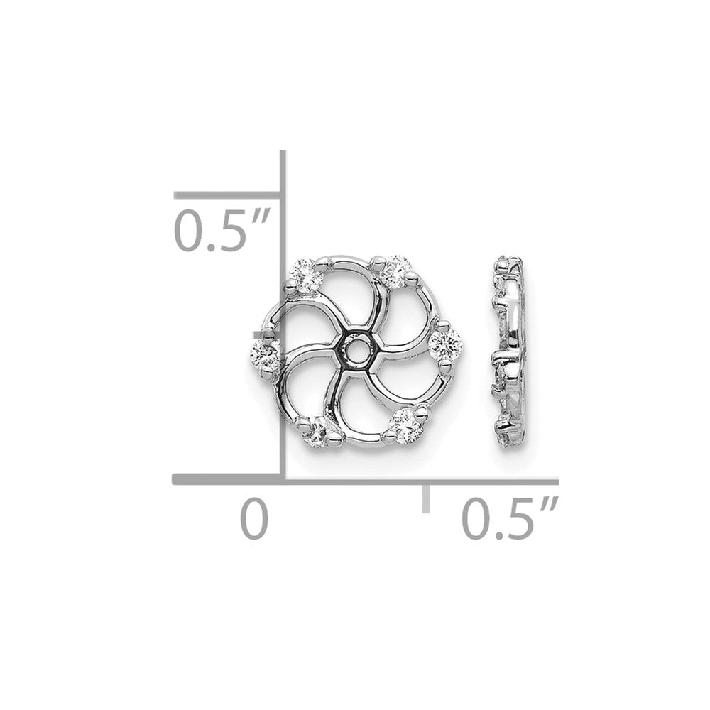 14k White Gold AA Diamond Earring Jacket
