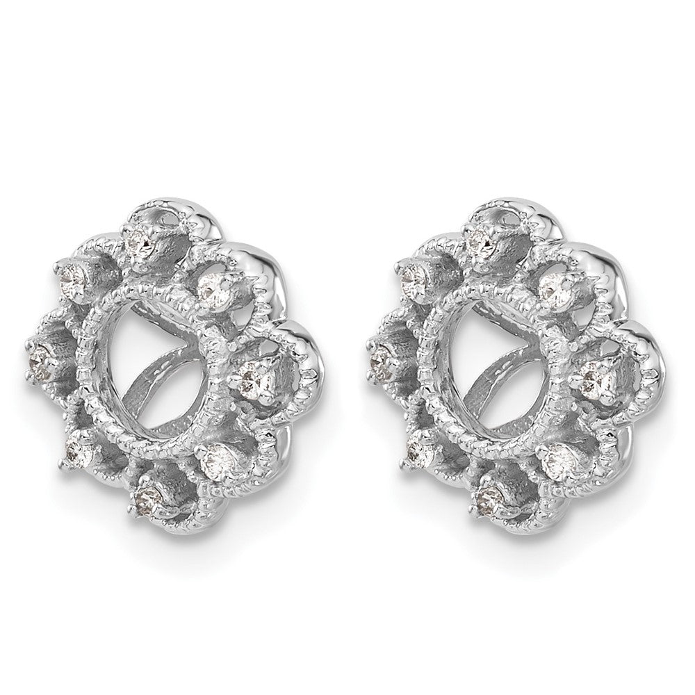 14k White Gold Fancy Diamond Earring Jackets