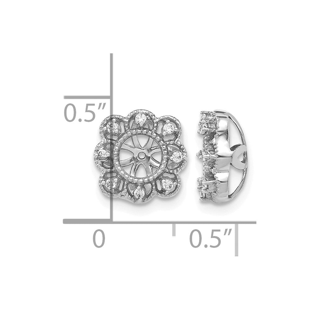 14k White Gold Fancy Diamond Earring Jackets
