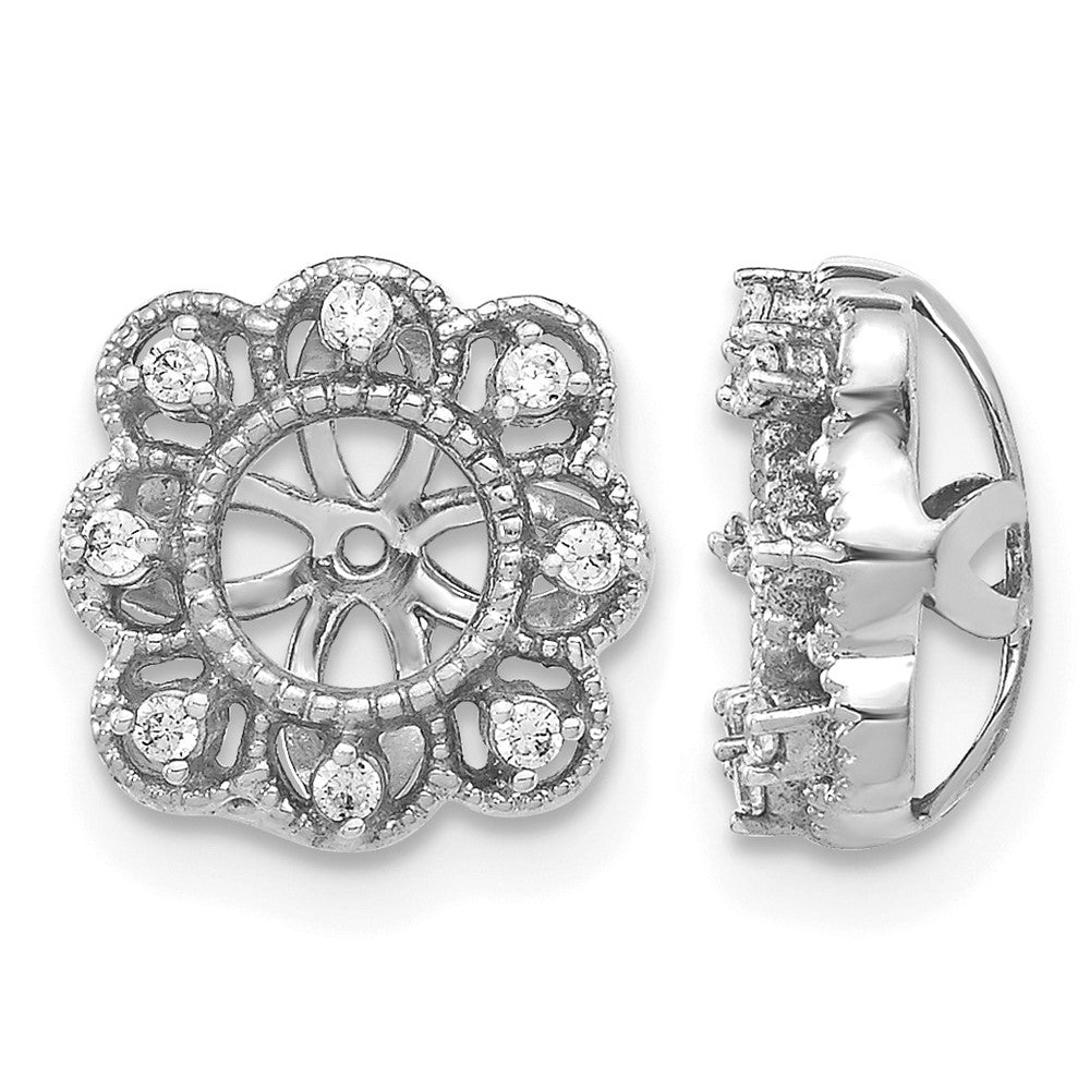 14k White Gold Fancy Diamond Earring Jackets