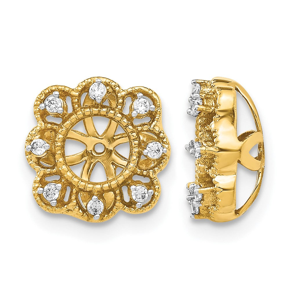 14k Fancy Diamond Earring Jackets