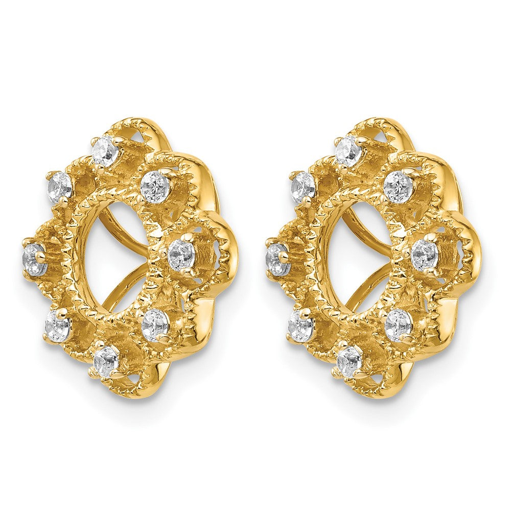 14k Fancy Diamond Earring Jackets