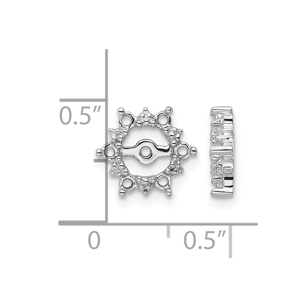 14k White Gold Fancy Diamond Earring Jacket Mountings