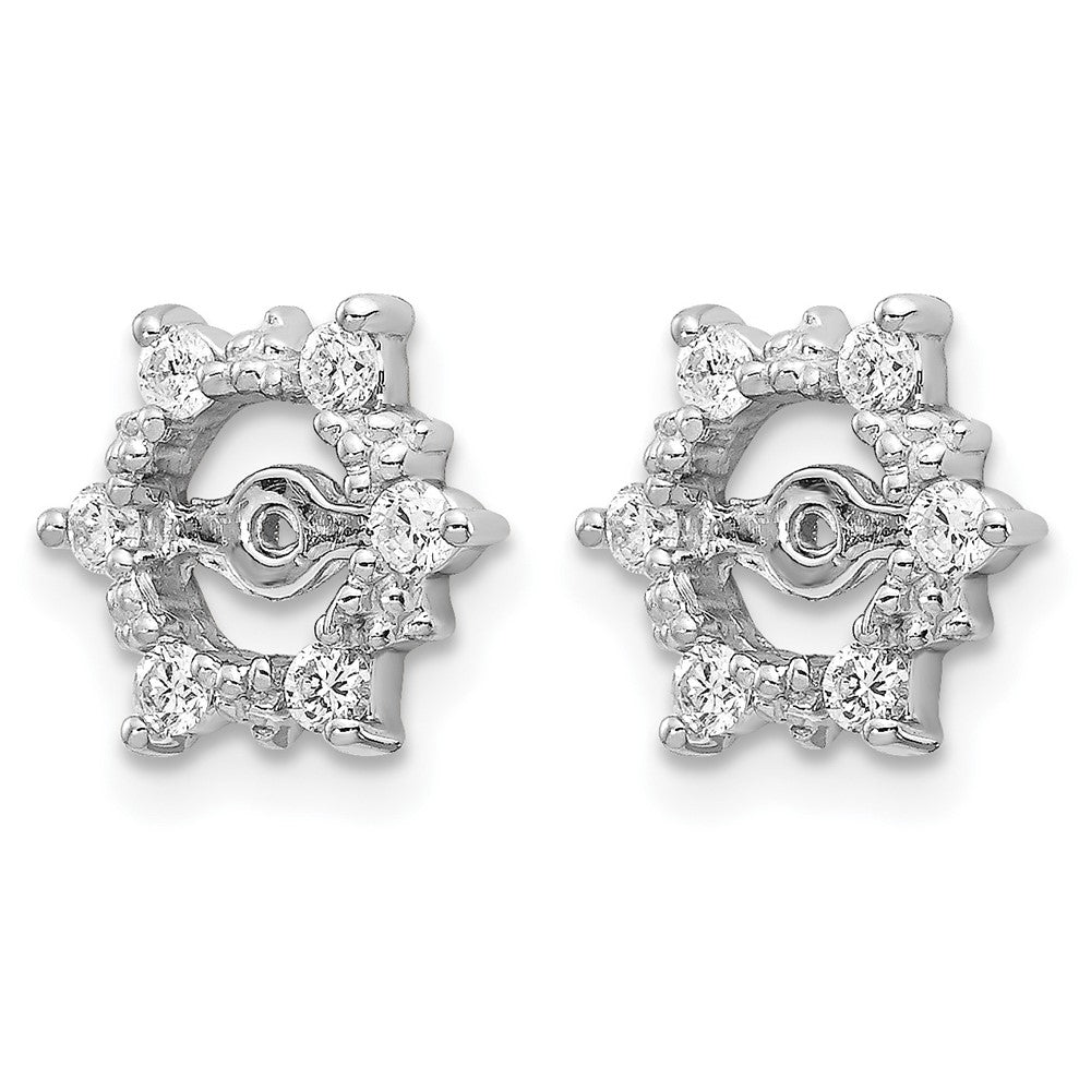 14k White Gold AA Fancy Diamond Earring Jackets