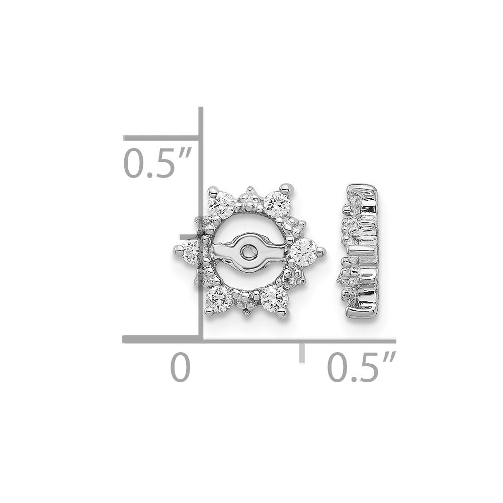 14k White Gold AA Fancy Diamond Earring Jackets