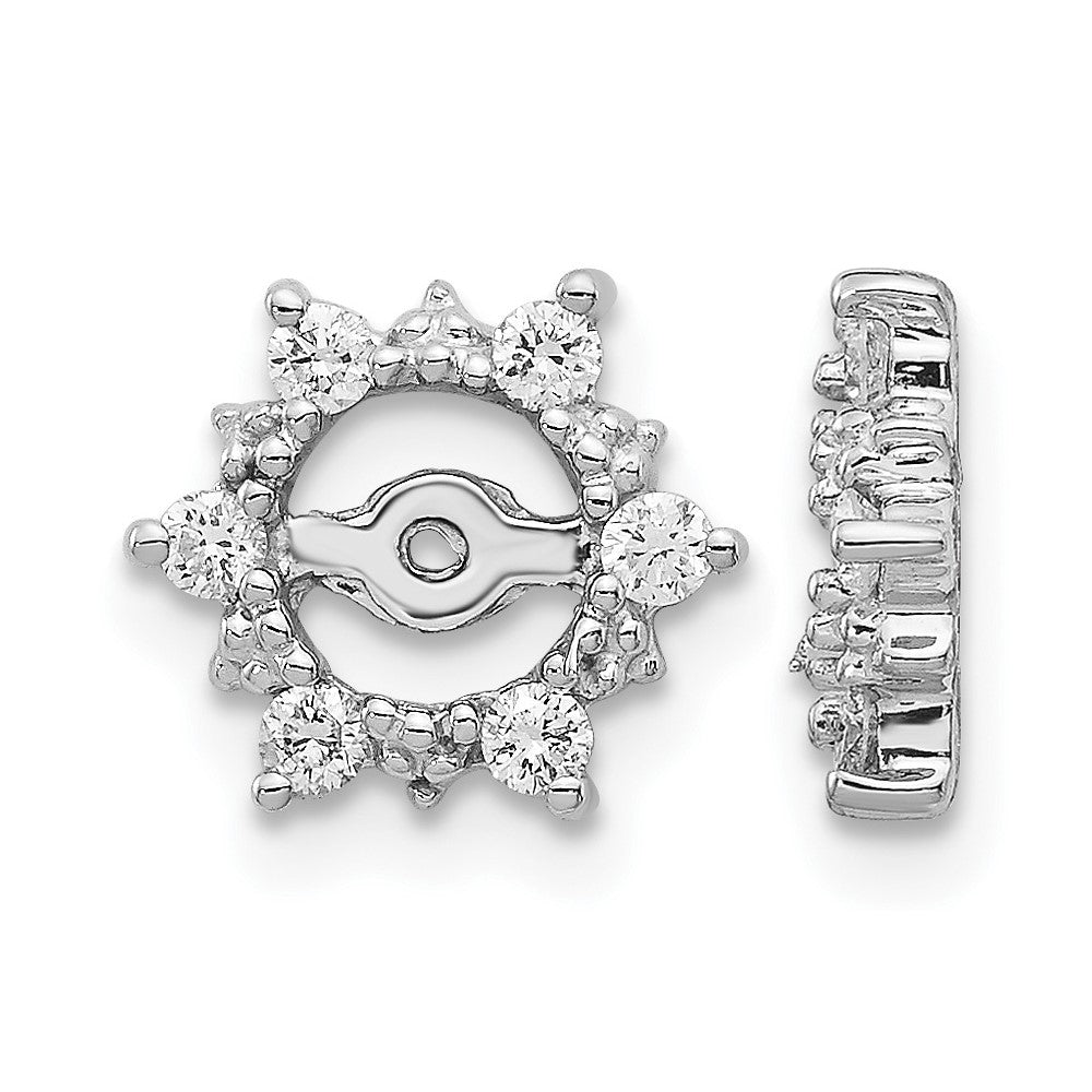 14k White Gold AA Fancy Diamond Earring Jackets