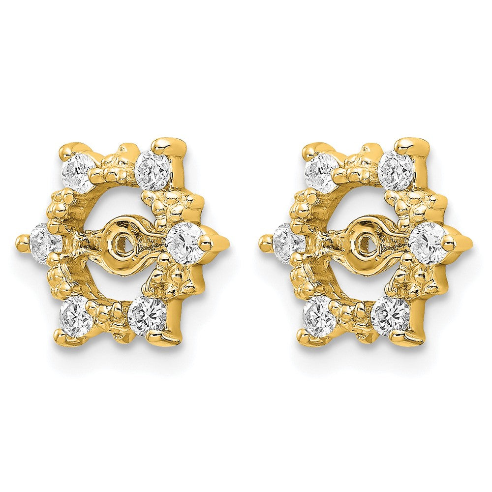 14k Fancy Diamond Earrings Jacket Mountings