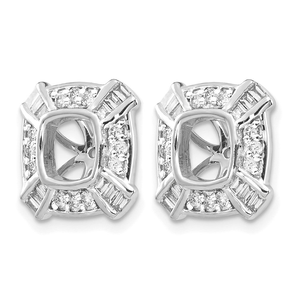 14k White Gold Fancy Diamond Earring Jackets