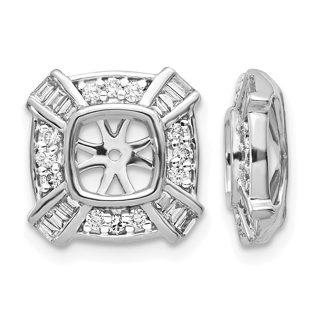 14k White Gold Fancy Diamond Earring Jackets