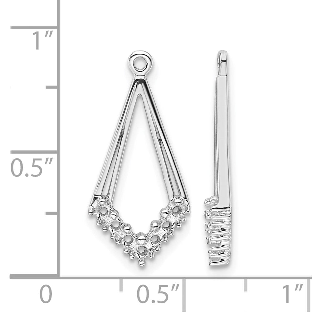 14k White Gold Diamond Shaped Diamond Earrings Jacket Mounting