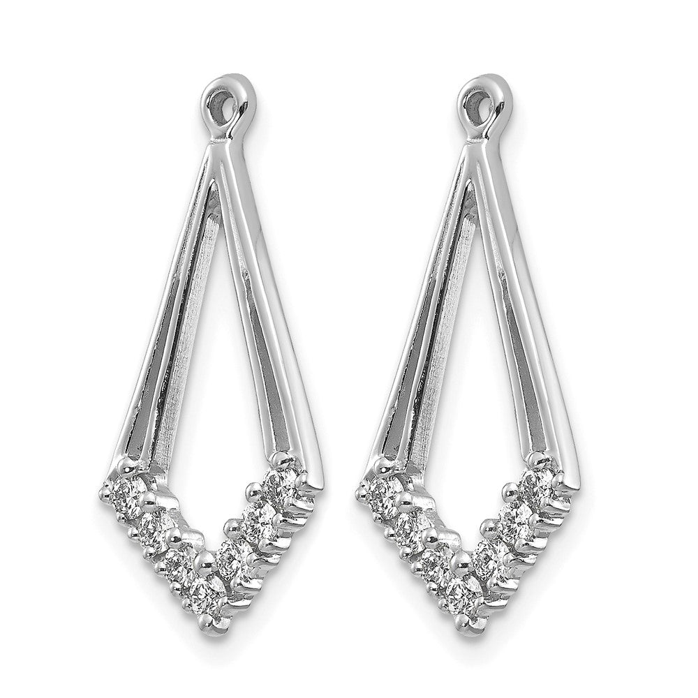 14k White Gold AA Diamond Shaped Diamond Earring Jacket