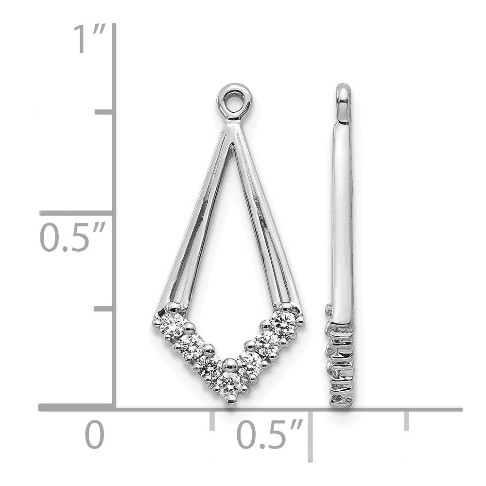 14k White Gold AA Diamond Shaped Diamond Earring Jacket