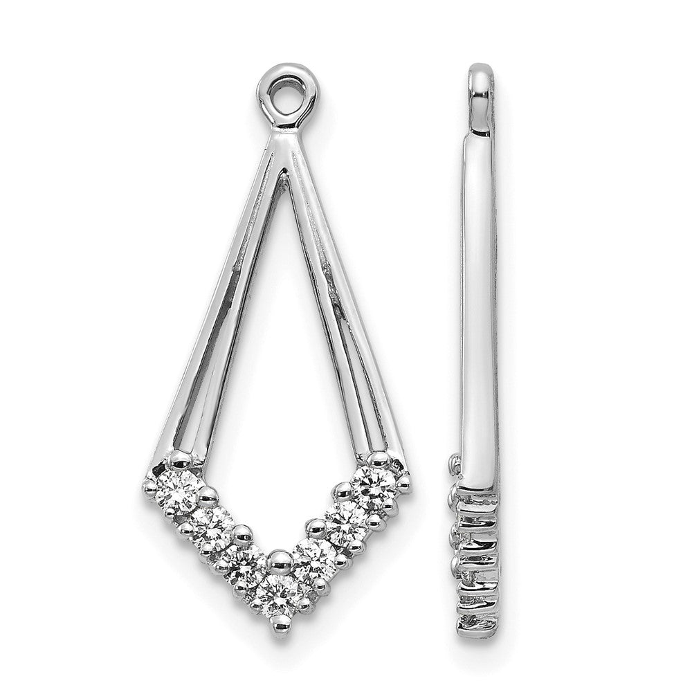 14k White Gold AA Diamond Shaped Diamond Earring Jacket