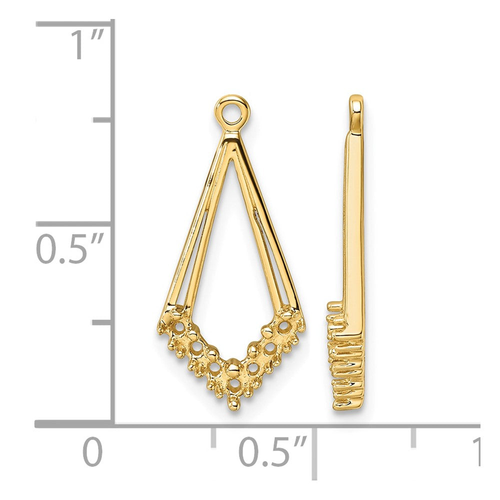 14k Diamond Shaped Diamond Earrings Jacket Mountings