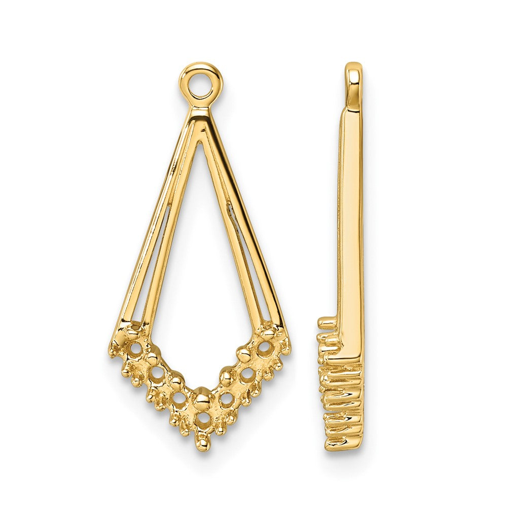 14k Diamond Shaped Diamond Earrings Jacket Mountings