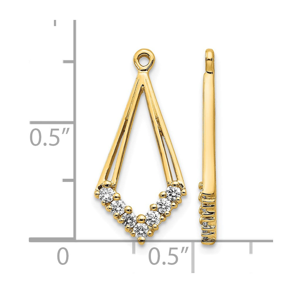 14k AA Diamond Shaped Diamond Earring Jacket