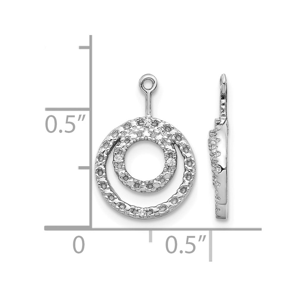 10k White Gold Double Circle Diamond Earring Jackets