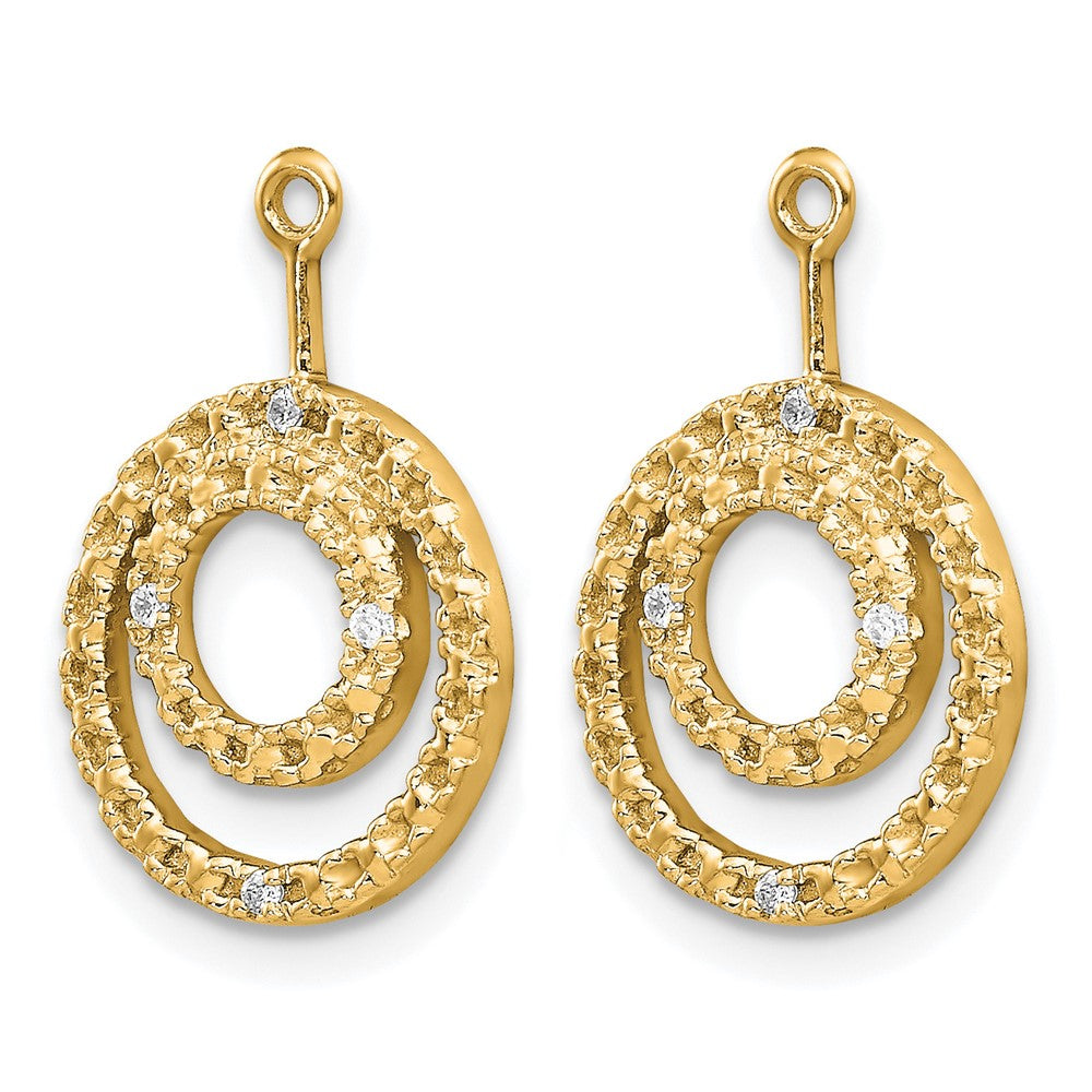 14k Double Circle Diamond Earring Jackets