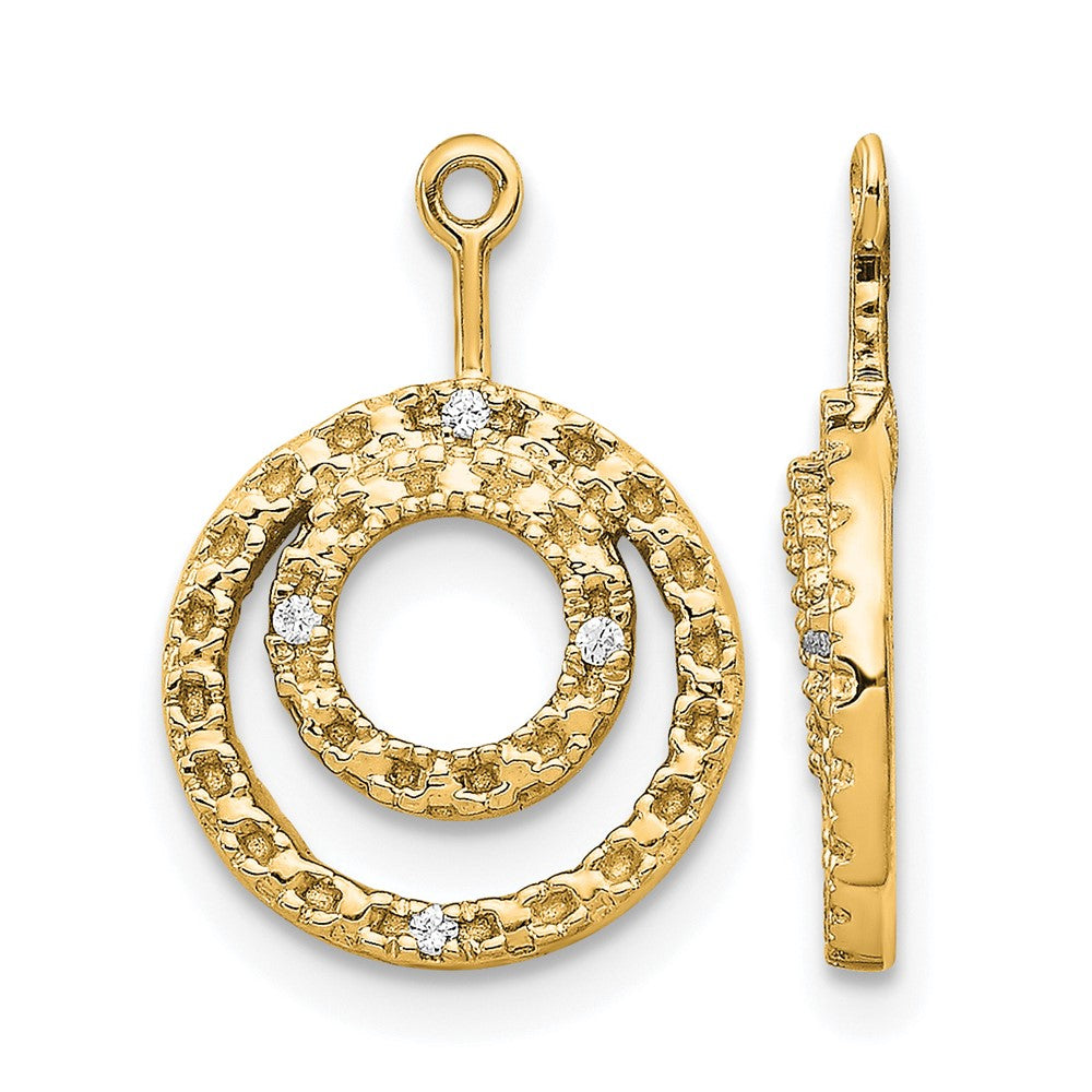 14k Double Circle Diamond Earring Jackets