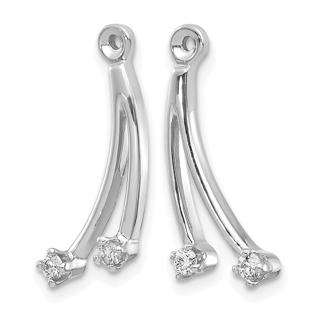 14k White Gold AA 2 Stone Dangle Diamond Earring Jacket