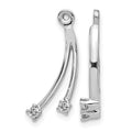 14k White Gold 2 Stone Dangle Diamond Earrings Jacket Mountings
